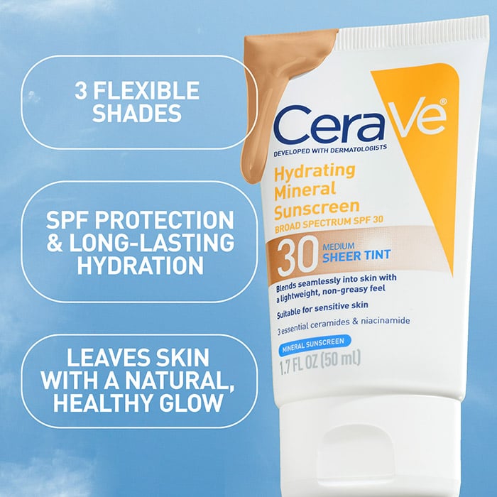 Hydrating Mineral Sunscreen SPF 30 Face Sheer Tint, Shade: Medium
